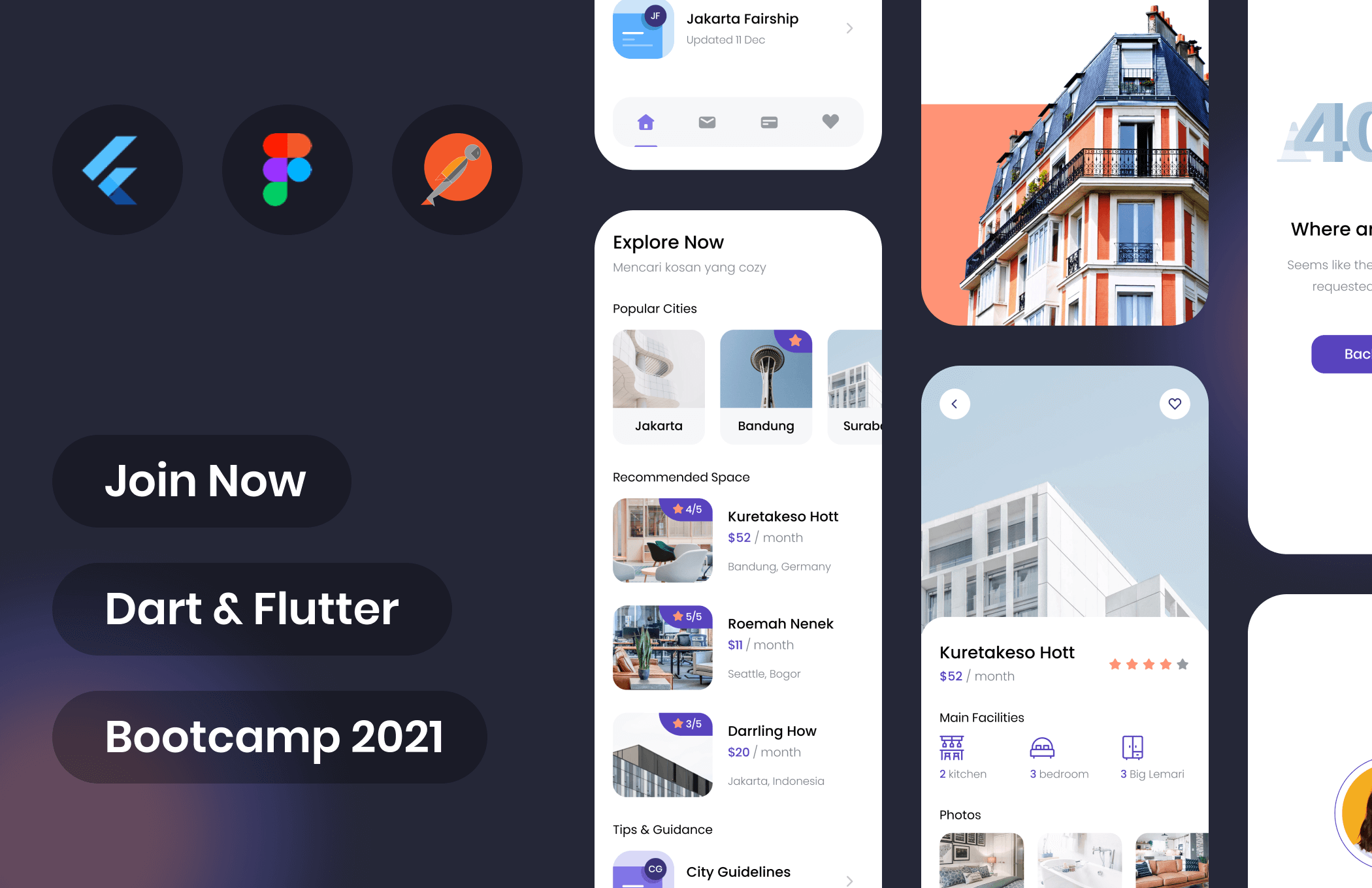 Kelas Dart & Flutter Development Bootcamp: Find House App di BuildWith Angga